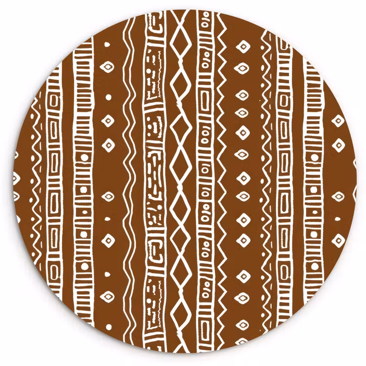 Wandcirkel - Glas - Chocoladebruin - Etnisch - Tribaal - Patroon — 1