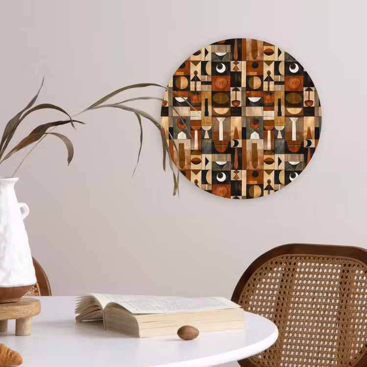 Wandcirkel - Glas - Terracotta - Geometrisch - Mid-Century - Patroon — 4