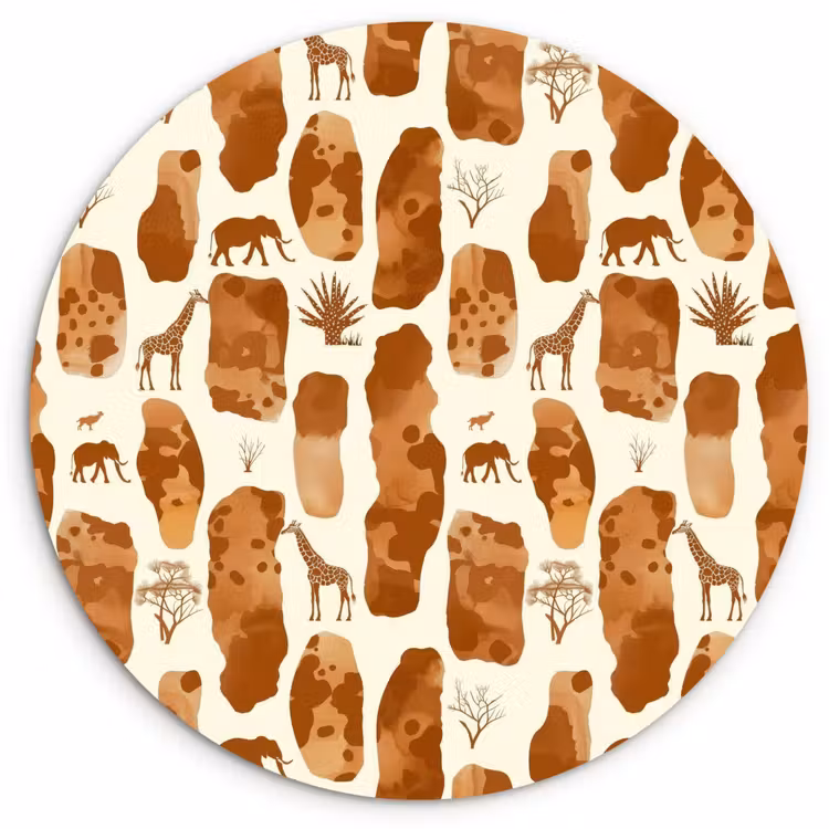 Wandcirkel - Glas - Terracotta - Safari - Dieren - Patroon — 1