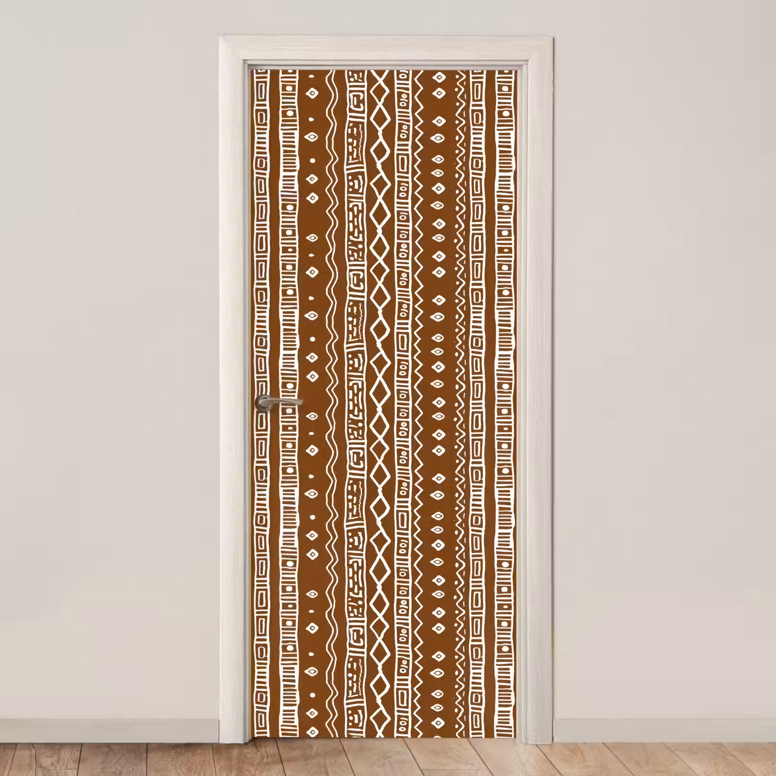 Deursticker - Chocoladebruin - Etnisch - Tribaal - Patroon — 1