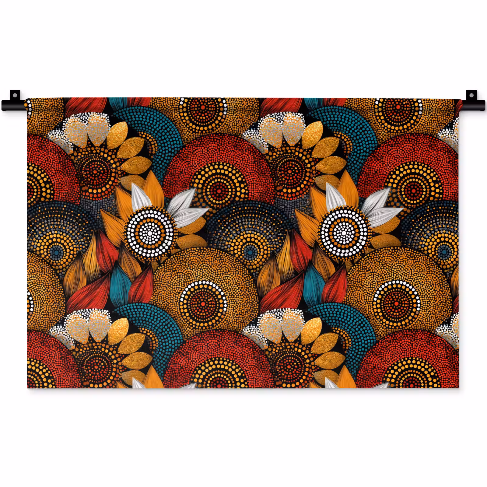 Wandkleed - Kleurrijk - Aboriginal - Dot Painting - Botanisch - Patroon — 1
