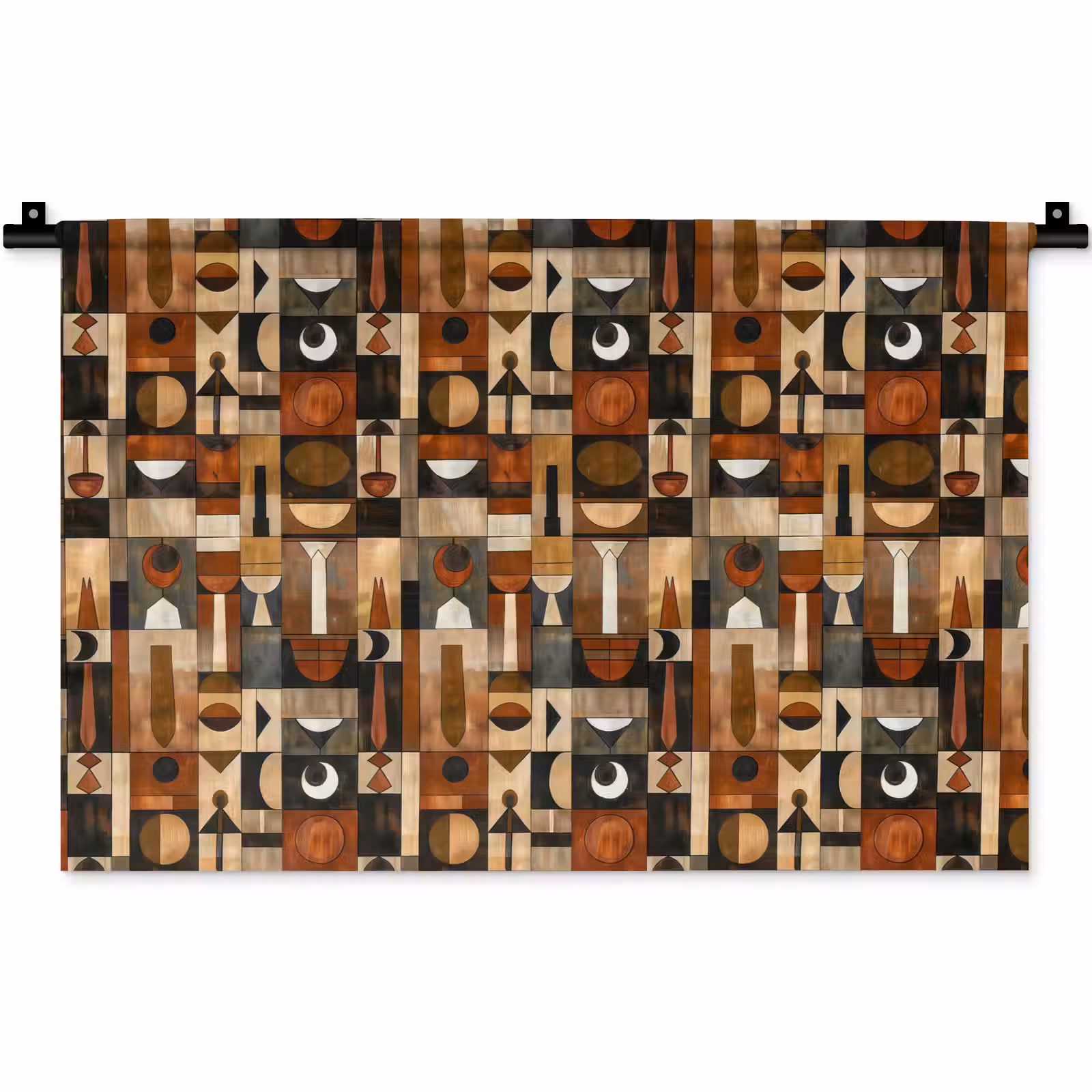 Wandkleed - Terracotta - Geometrisch - Mid-Century - Patroon — 1