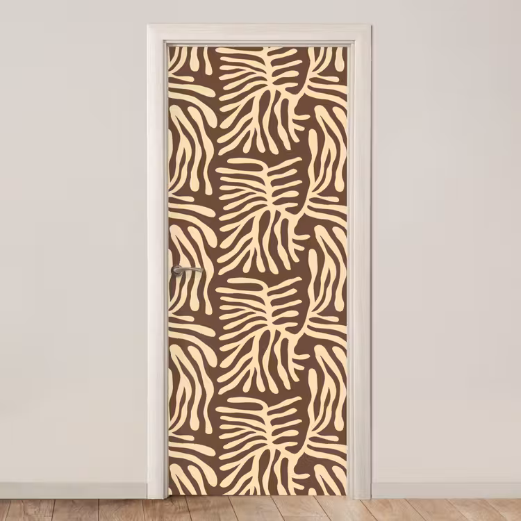 Deursticker - Bruin - Koraal - Expressief - Patroon — 1