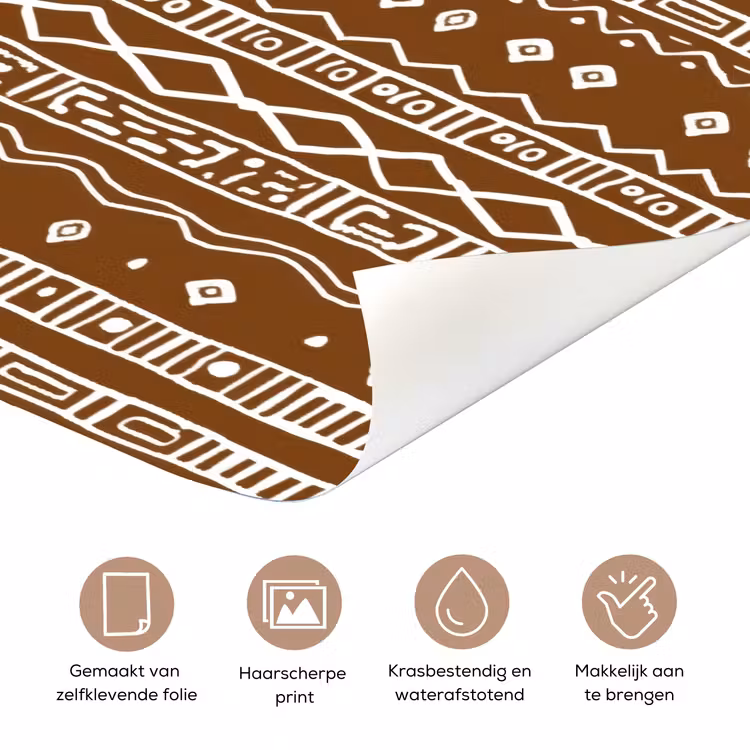 Deursticker - Chocoladebruin - Etnisch - Tribaal - Patroon — 3