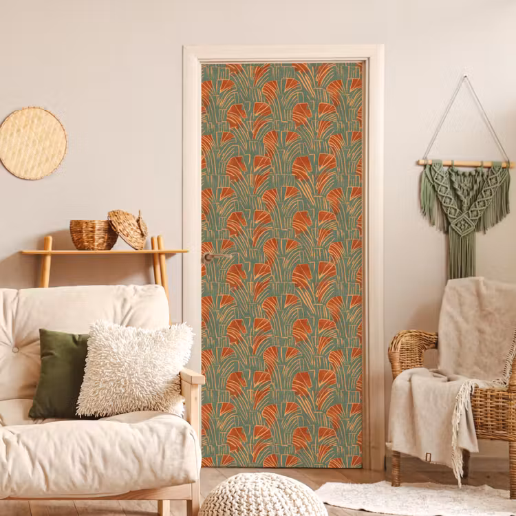 Deursticker - Groen - Terracotta - Deco - Waaiers — 4