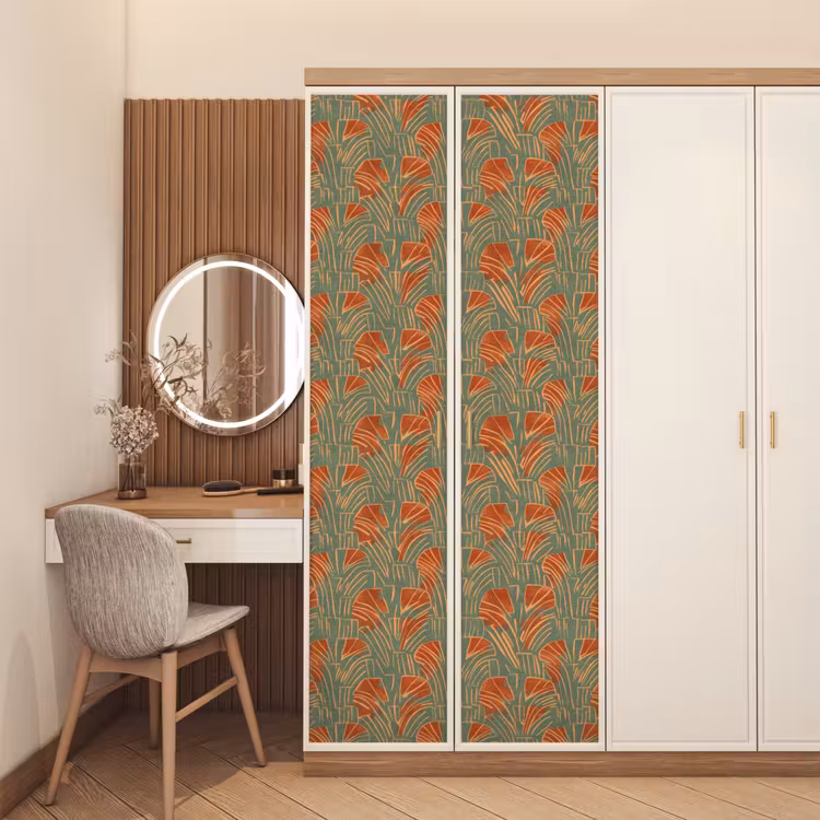 Deursticker - Groen - Terracotta - Deco - Waaiers — 5