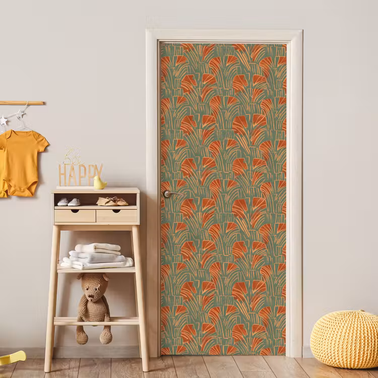 Deursticker - Groen - Terracotta - Deco - Waaiers — 6