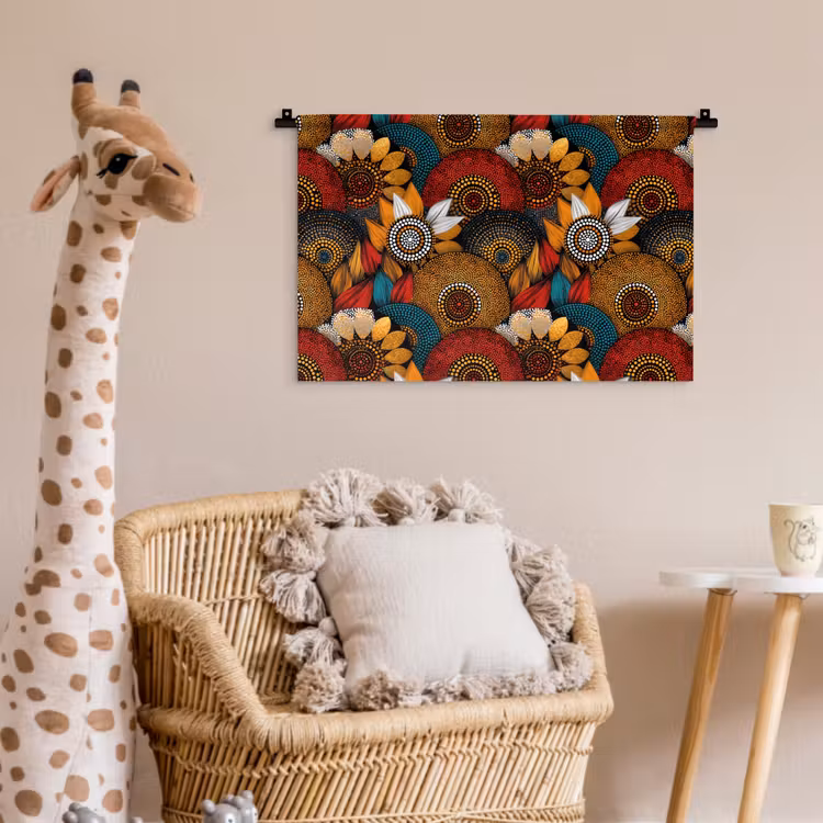 Wandkleed - Kleurrijk - Aboriginal - Dot Painting - Botanisch - Patroon — 5