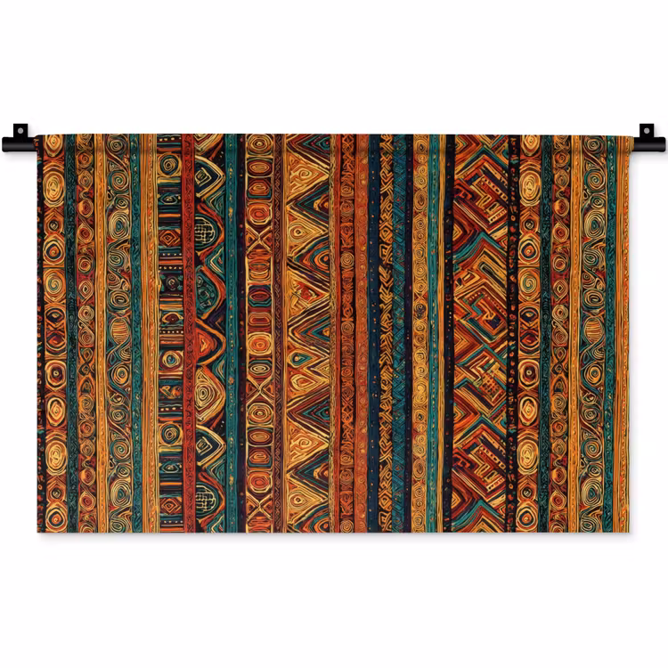 Wandkleed - Kleurrijk - Etnisch - Folkloristisch - Patroon — 1