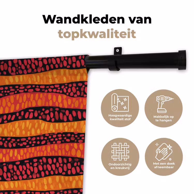 Wandkleed - Oranje - Roze - Expressief - Patroon — 3