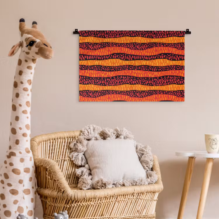 Wandkleed - Oranje - Roze - Expressief - Patroon — 5