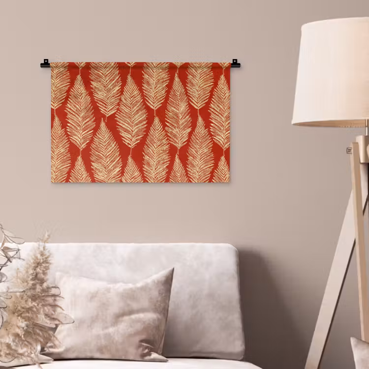 Wandkleed - Rood - Botanisch - Varen - Patroon — 2