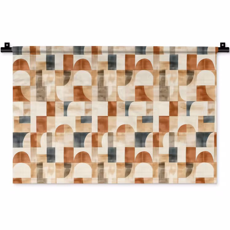 Wandkleed - Terracotta - Geometrisch - Aquarel - Textuur — 1