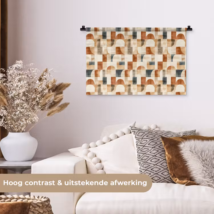 Wandkleed - Terracotta - Geometrisch - Aquarel - Textuur — 4