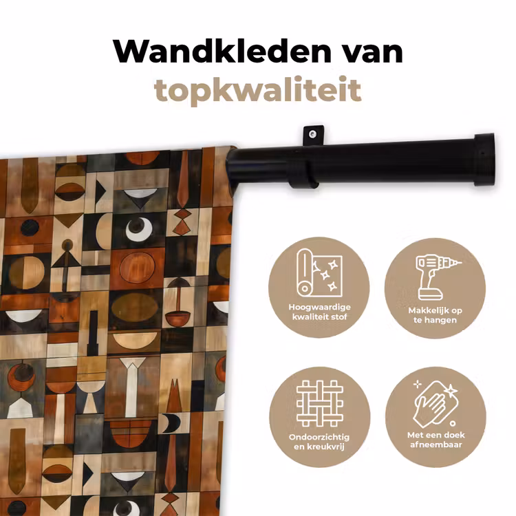 Wandkleed - Terracotta - Geometrisch - Mid-Century - Patroon — 3