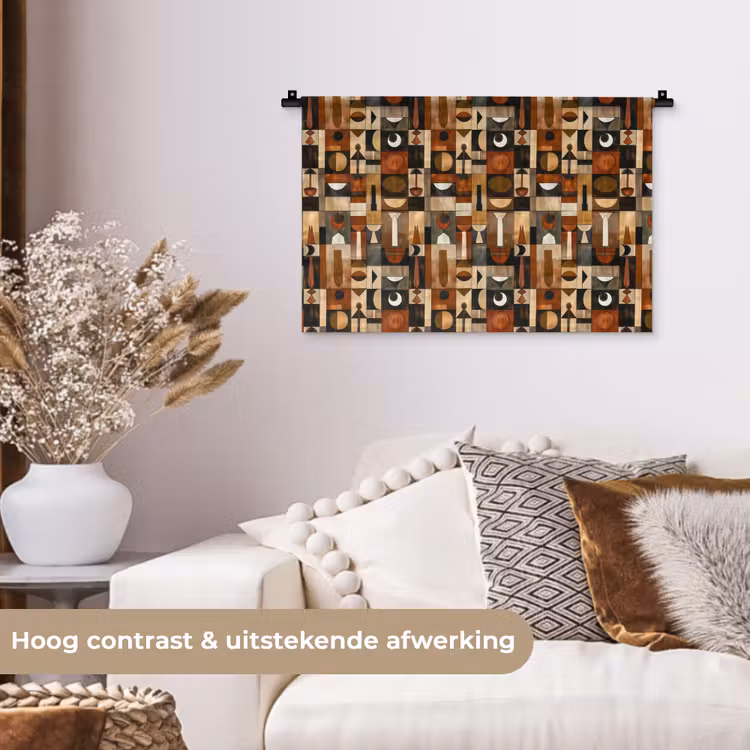 Wandkleed - Terracotta - Geometrisch - Mid-Century - Patroon — 4