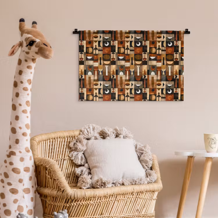 Wandkleed - Terracotta - Geometrisch - Mid-Century - Patroon — 5