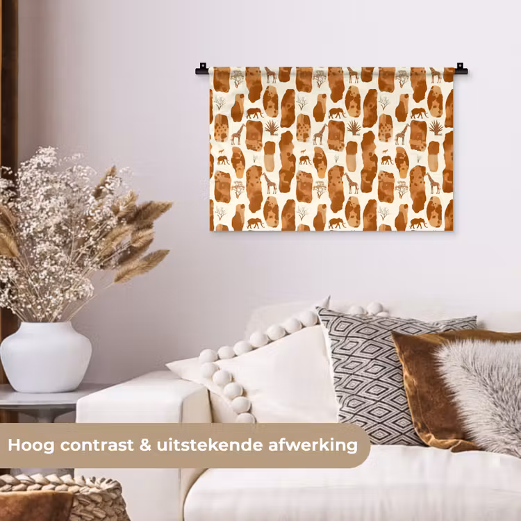 Wandkleed - Terracotta - Safari - Dieren - Patroon — 4