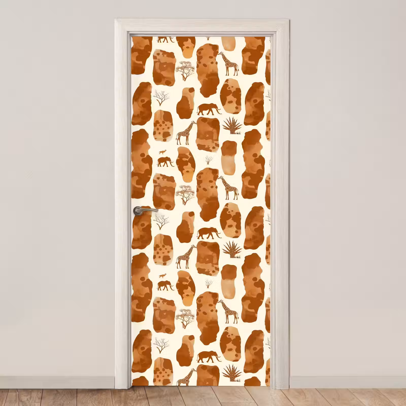 Deursticker - Terracotta - Safari - Dieren - Patroon — 1