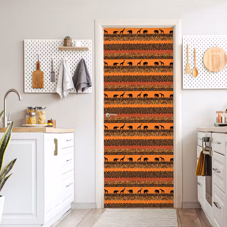 Deursticker - Oranje - Safari - Afrikaans - Dieren - Patroon — 7