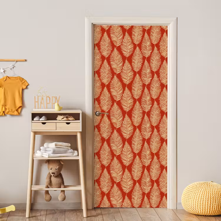 Deursticker - Rood - Botanisch - Varen - Patroon — 6