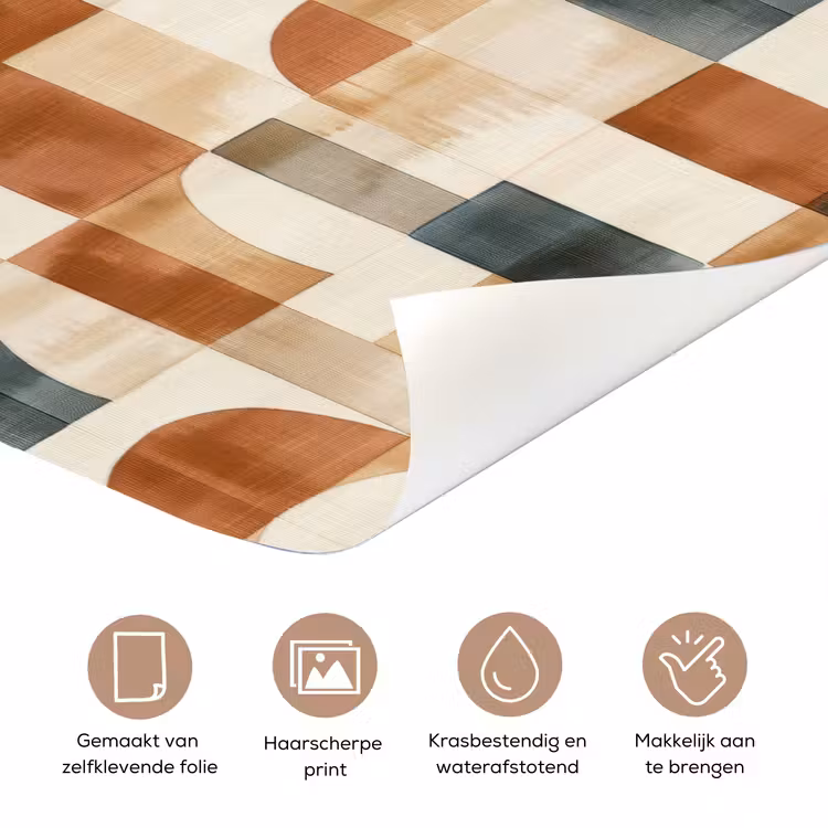 Deursticker - Terracotta - Geometrisch - Aquarel - Textuur — 3