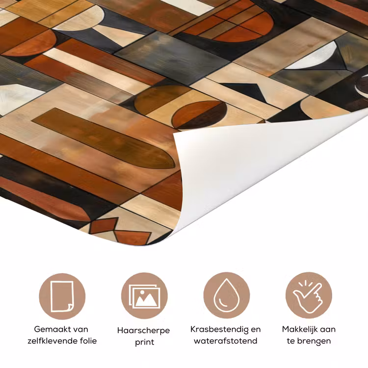 Deursticker - Terracotta - Geometrisch - Mid-Century - Patroon — 3