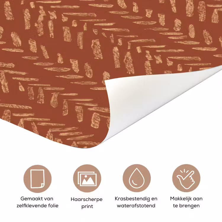 Deursticker - Terracotta - Visgraat - Ambachtelijk - Patroon — 3