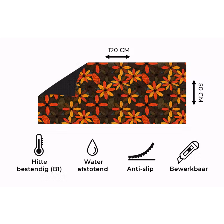 Keukenloper - Oranje - Retro - Bloemen - Herfst — 5