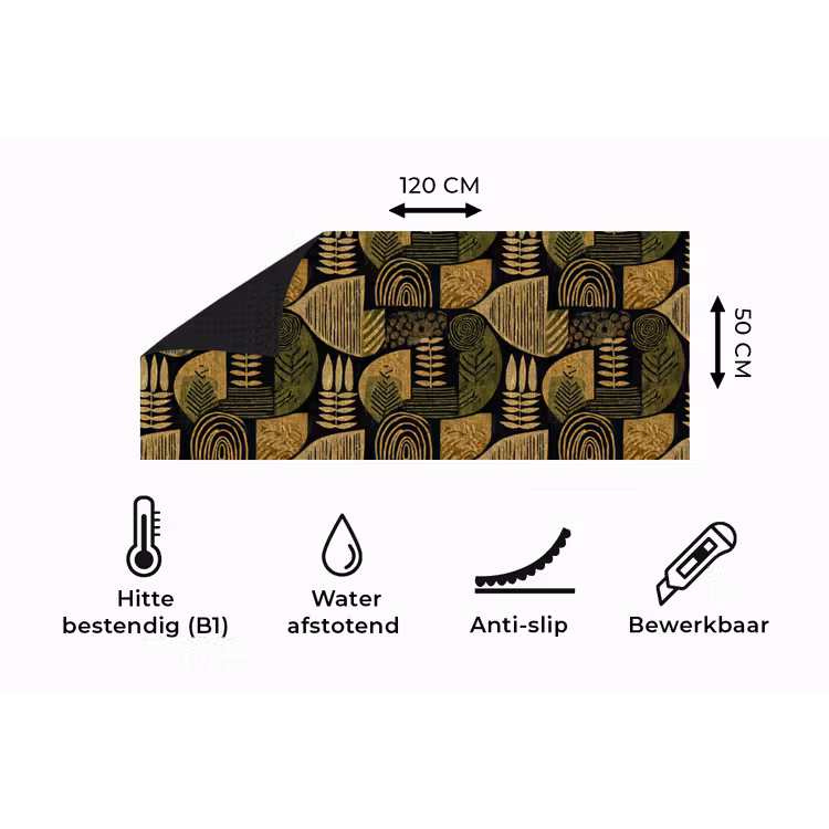 Keukenloper - Zwart - Okergeel - Botanisch - Textuur — 5
