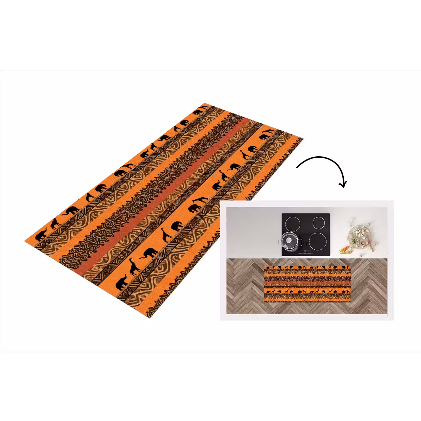 Keukenloper - Oranje - Safari - Afrikaans - Dieren - Patroon — 1