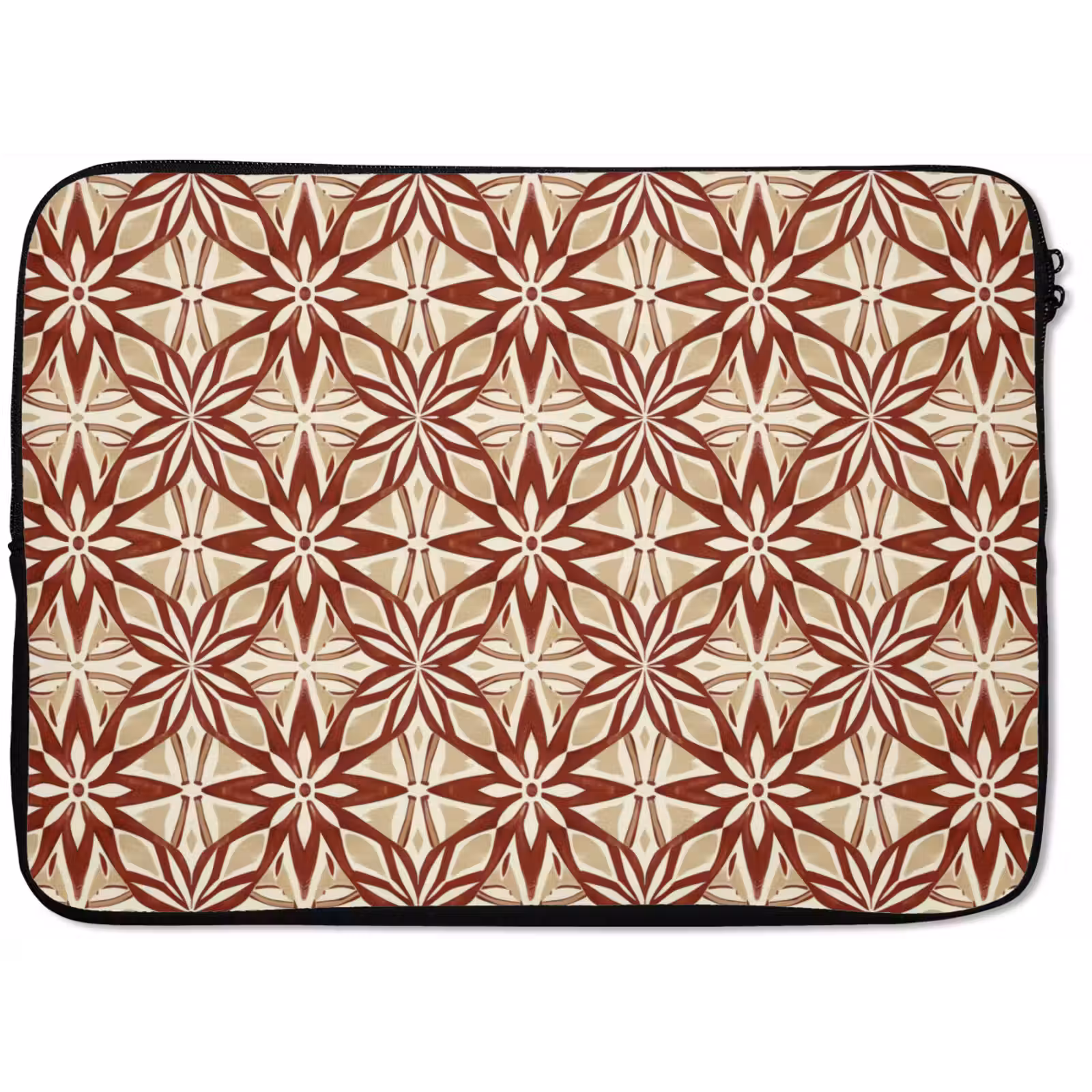 Laptophoes - Bordeauxrood - Geometrisch - Tegel - Patroon — 1