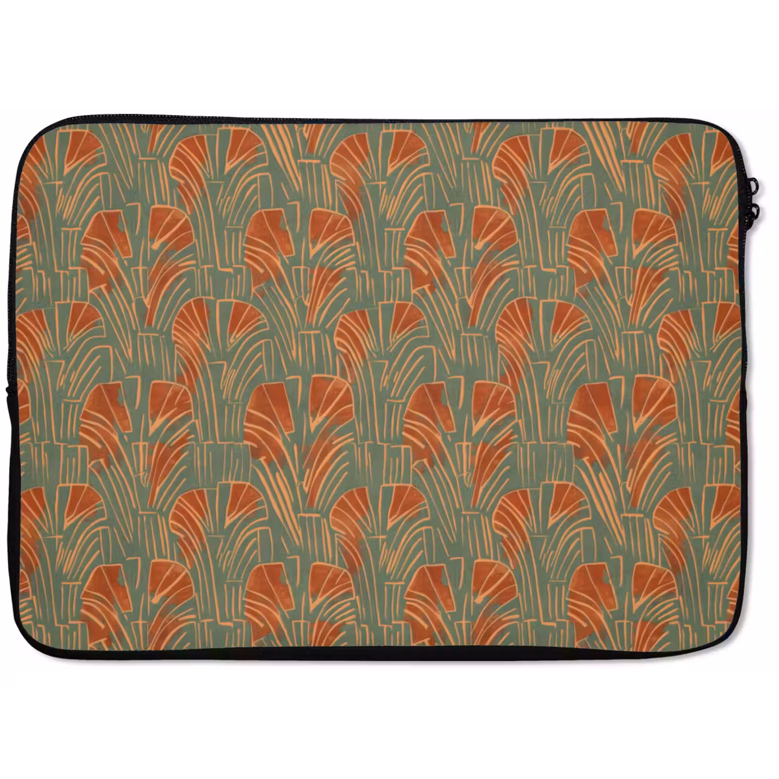 Laptophoes - Groen - Terracotta - Deco - Waaiers — 1
