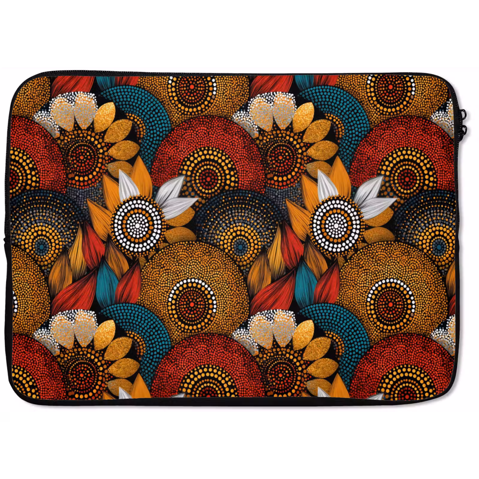 Laptophoes - Kleurrijk - Aboriginal - Dot Painting - Botanisch - Patroon — 1