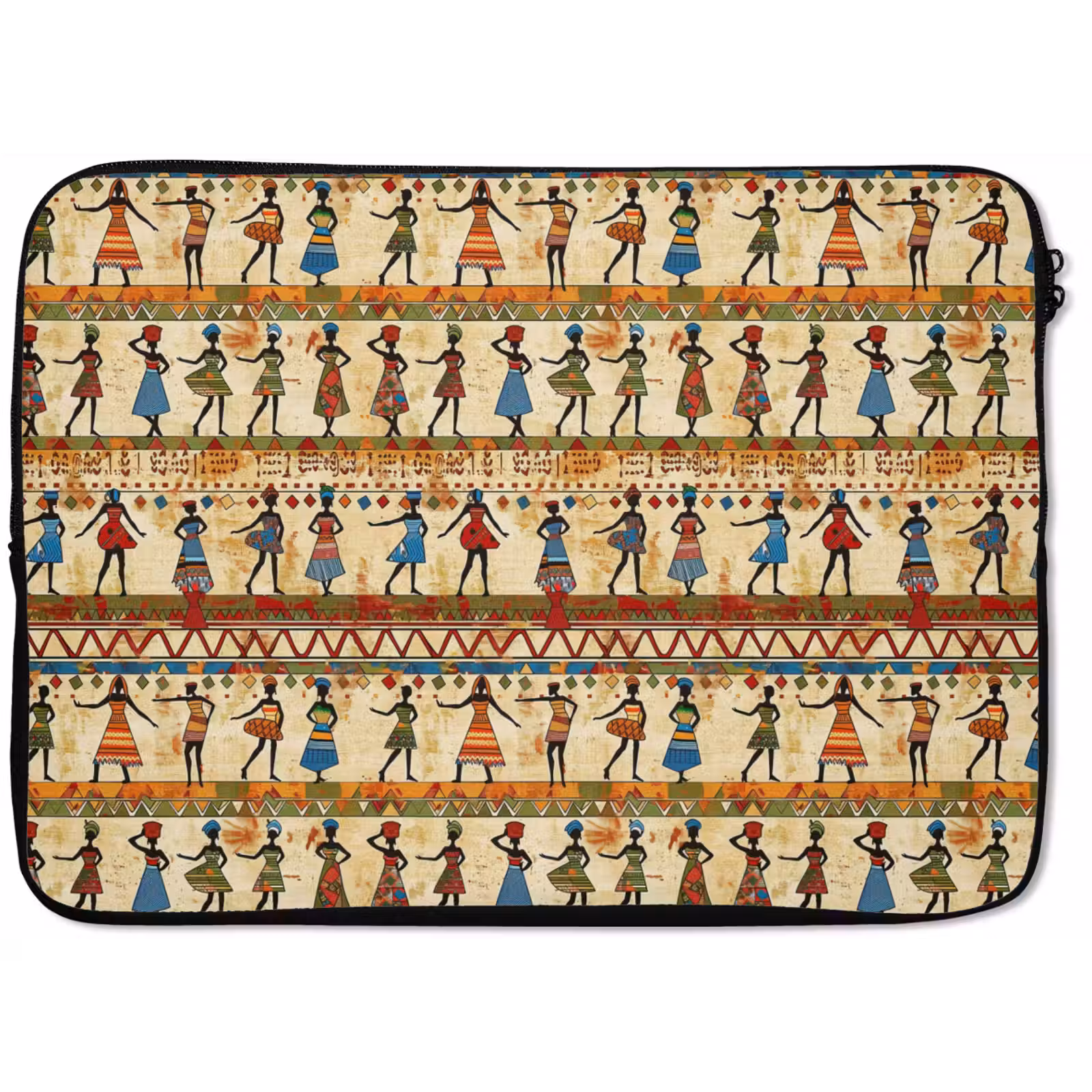 Laptophoes - Kleurrijk - Afrikaans - Etnisch - Dansende Vrouwen - Patroon — 1