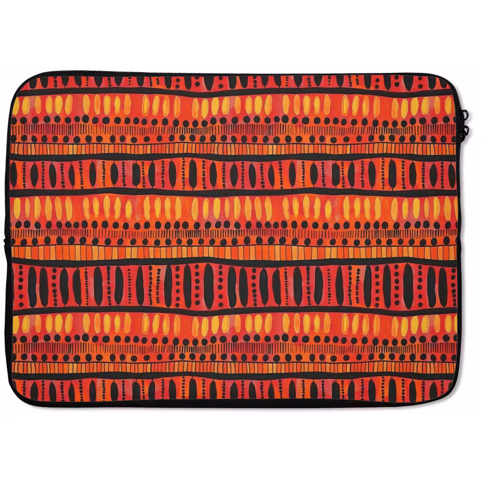 Laptophoes - Rood - Oranje - Etnisch - Expressief - Patroon — 1