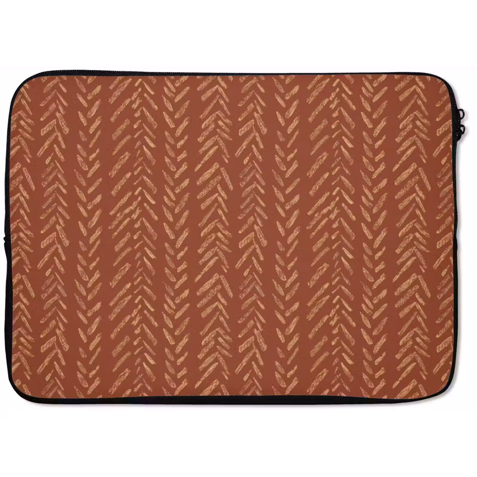 Laptophoes - Terracotta - Visgraat - Ambachtelijk - Patroon — 1