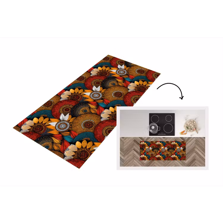 Keukenloper - Kleurrijk - Aboriginal - Dot Painting - Botanisch - Patroon — 1