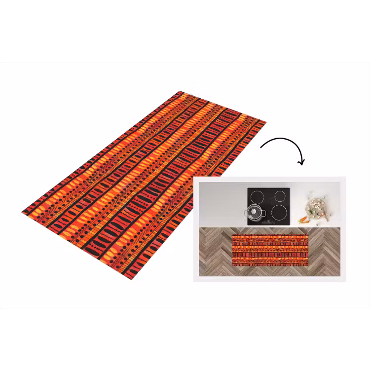 Keukenloper - Rood - Oranje - Etnisch - Expressief - Patroon — 1