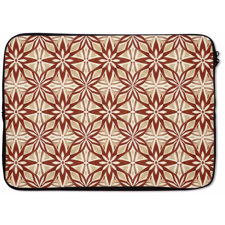 Laptophoes - Bordeauxrood - Geometrisch - Tegel - Patroon — 1