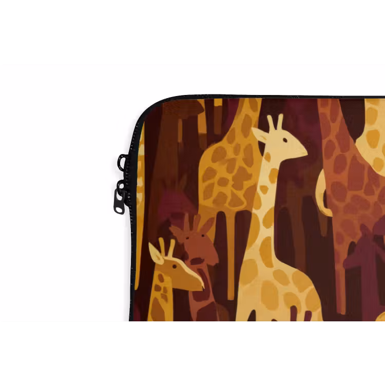 Laptophoes - Bruin - Giraffen - Safari - Patroon — 5