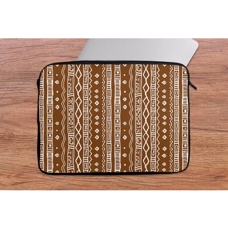 Laptophoes - Chocoladebruin - Etnisch - Tribaal - Patroon — 2