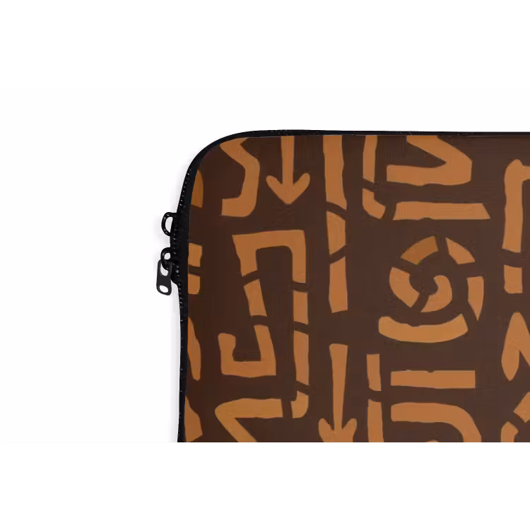 Laptophoes - Chocoladebruin - Etnisch - Tribaal - Symbolen — 5