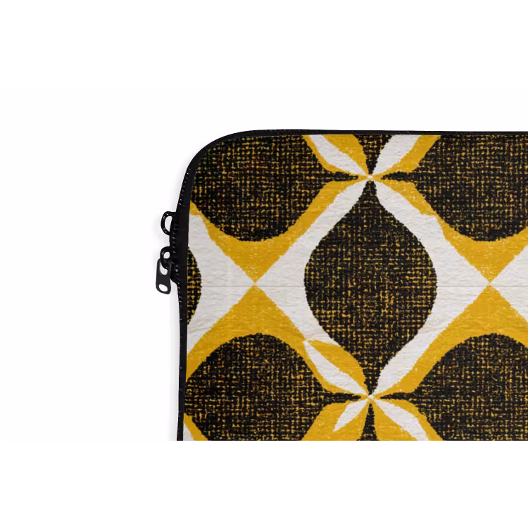 Laptophoes - Geel - Zwart - Geometrisch - Retro - Textuur — 5