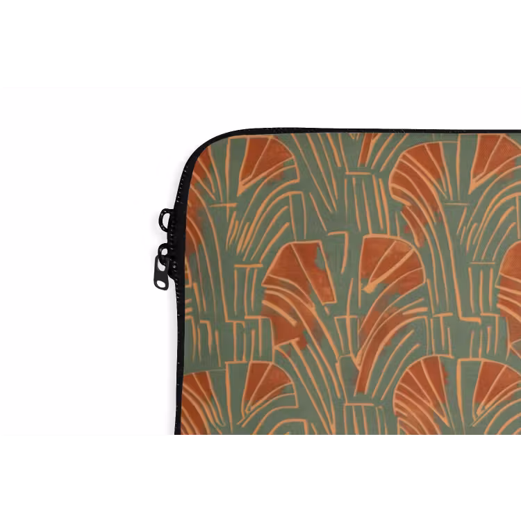Laptophoes - Groen - Terracotta - Deco - Waaiers — 5