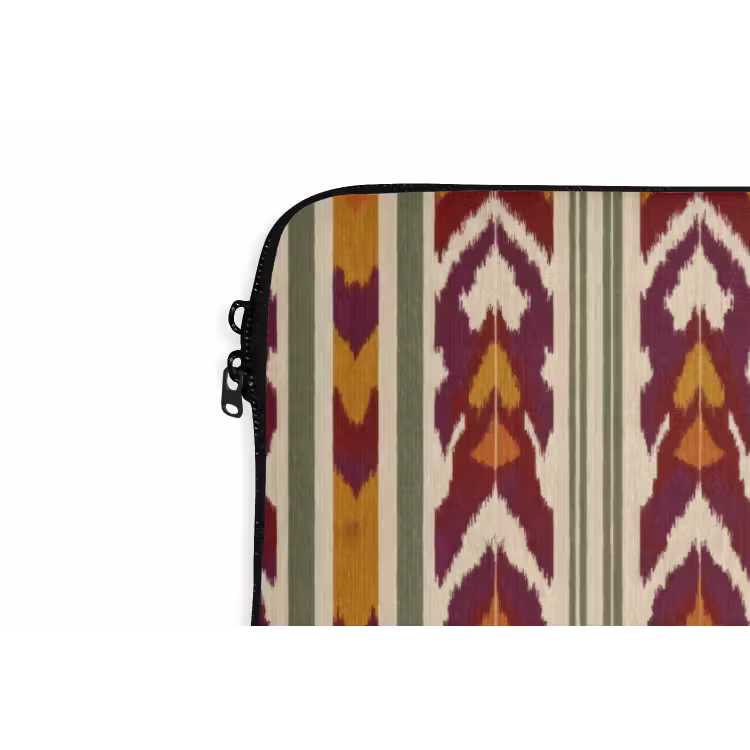 Laptophoes - Ikat - Bordeauxrood - Etnisch - Patroon — 5