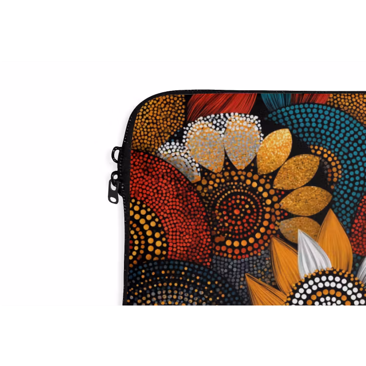 Laptophoes - Kleurrijk - Aboriginal - Dot Painting - Botanisch - Patroon — 5