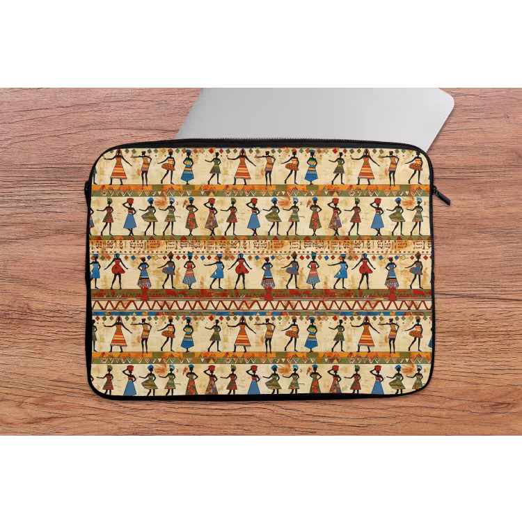 Laptophoes - Kleurrijk - Afrikaans - Etnisch - Dansende Vrouwen - Patroon — 2