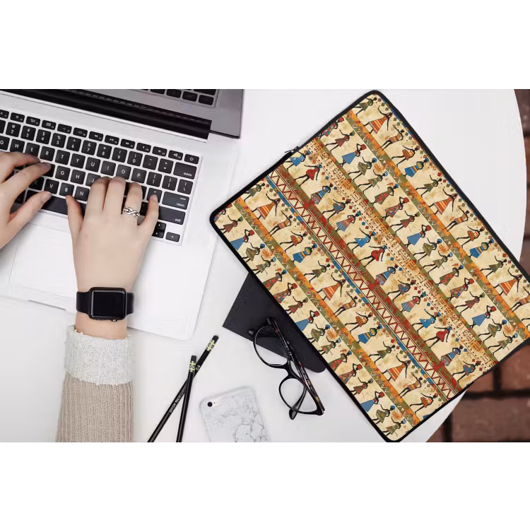Laptophoes - Kleurrijk - Afrikaans - Etnisch - Dansende Vrouwen - Patroon — 3