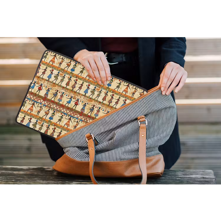 Laptophoes - Kleurrijk - Afrikaans - Etnisch - Dansende Vrouwen - Patroon — 4